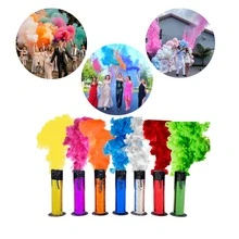 10 Piezas Humos de Colores Bengalas Paquete 10 pz, Humo Bengala 10 Pack Mayoreo, Bengalas para Bodas, Fiestas, Revelacion de Genero - Rosa Fucsia - Ver 2