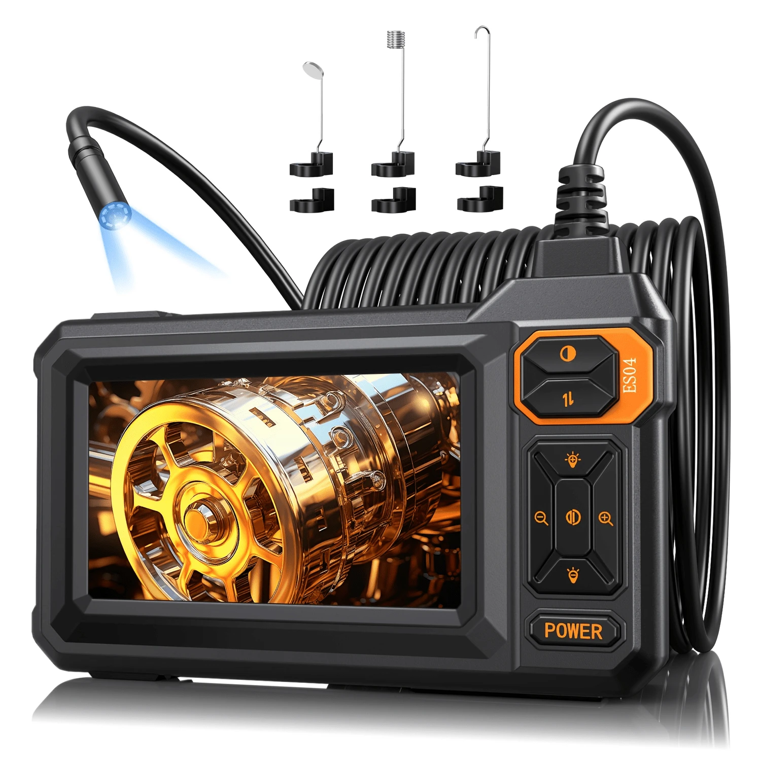 4.3" LCD Screen Endoscope Camera With Light, 16.5ft Flexible Snake Camera, USB Rechargeable, Ideal For DIY Home And Factory Inspection, 1080P HD Endoscope Camera