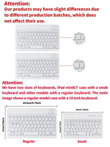 Tastaturhülle kompatibel mit Galaxy Tab und iPad, Redmi Pad Se, mit abnehmbarer kabelloser Bluetooth-Tastatur (150 mAh) und Stifthalter (Rosa)