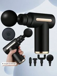 Pistola de masaje muscular portátil para masaje corporal, con pantalla táctil LED, ajuste de velocidad, recargable y 4 cabezales de masaje intercambiables - Fascia Gun - Asiento muscular - Instrumento de percusión eléctrico multiusos de grado fisioterapéutico profesional para hombros, cuello, cintura y espalda, regalos únicos y geniales para hombres, mujeres y regalos para ella