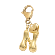 泡泡字母可爱项链吊坠包吊坠-幸运水晶吊坠搭配金色心形吊坠，字母 A-Z，闪亮合金包和背包吊坠-生日和特殊场合的完美礼物，钥匙链环包背包吊坠汽车吊坠礼物，适合女士和女孩，钱包和手提包配件。生日、情人节、母亲节送给女性的小礼物 - 金色 - 查看 29