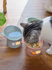 1/2pcs Customized Pet Cat Raised Bowl, Customizable Name, Easy To Clean, Plastic Material, Suitable For Dog/Cat Food And Water, Puppies, Whisker-Friendly - Multicolor - View 4