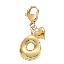 泡泡字母可爱项链吊坠包吊坠-幸运水晶吊坠搭配金色心形吊坠，字母 A-Z，闪亮合金包和背包吊坠-生日和特殊场合的完美礼物，钥匙链环包背包吊坠汽车吊坠礼物，适合女士和女孩，钱包和手提包配件。生日、情人节、母亲节送给女性的小礼物 - 金色 - 查看 21