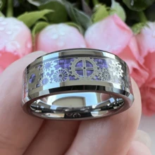 8 毫米不锈钢心跳设计和碳纤维戒指，结婚承诺戒指，舒适佩戴尺寸 6-13 - 戒指 - 查看 122