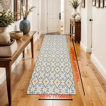 1pc Vintage Pattern Retro Printed Silica Gel Kitchen Rug, Carpet, Mat, Rectangle Carpet For Living Room, Bedroom, Hallway, Bathroom, Laundry Room - Polyester Carpet, Suitable For Indoor And Outdoor Home Decor