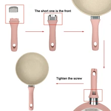 ABKOK 1pc/2pcs/3pcs/5pcs/6pcs Mini Non-Stick Aluminum Cookware Set, Easy To Clean Frying Pan, Soup Pot, Breakfast Pan, Compatible With Induction And Gas Stove, Sold Individually Or As Set