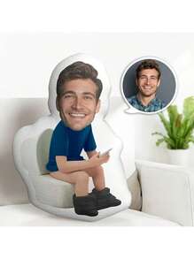 1pc Customized Face Printed Toilet Shaped Throw Pillow - Soft, Perfect For Home Decor And Gifts - Ideal For Birthday, Anniversary, Valentine's Day, Thanksgiving Gifts