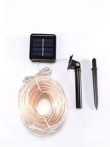 1 Piece Of Colorful LED Tube Light, A Home Decoration Solar Tube Light, Available With 50/100/200/300 Bulbs, With Options For Warm Color/Multicolor/White/Blue, And Various Styles To Choose From. Fun Outdoor Garden Party Decorative Light With 8 Flashing Modes, Solar Powered, Rainproof, And Wire-Free. Luxury Outdoor Camping Decorative Light - Multicolor - View 8