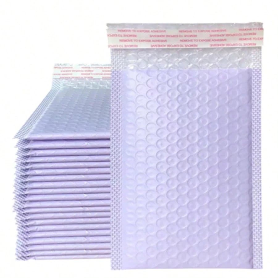 10 件浅紫色气泡邮件袋、加垫气泡信封、防水信封、气泡包装邮寄广告、多用途包装袋、防水加垫自封缓冲邮件袋、加垫不透明运输用品，适用于珠宝化妆品、运输、邮寄、家居、圣诞节和万圣节礼品包装袋、圣诞节母亲节毕业典礼 - 彩色 - 查看 1