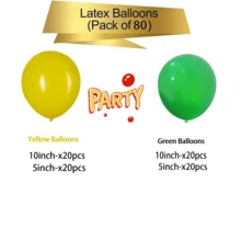 Juego de globos amarillos & verdes de 5"/10"/12"/18", adecuado para fiesta de cumpleaños, fiesta temática de carnaval, boda, baby shower, fiesta de revelación de género, despedida de soltera, ceremonia de graduación, suministros para fiesta de aniversario - Multicolor - Ver 5