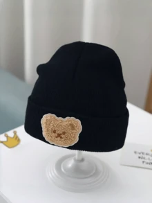 Cute Bear Knitted Hat, Autumn/Winter, Unisex Baby Warm Beanie Cap - Bear - View 14