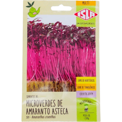 Sementes Brotos Microverdes De Amaranto Asteca Isla