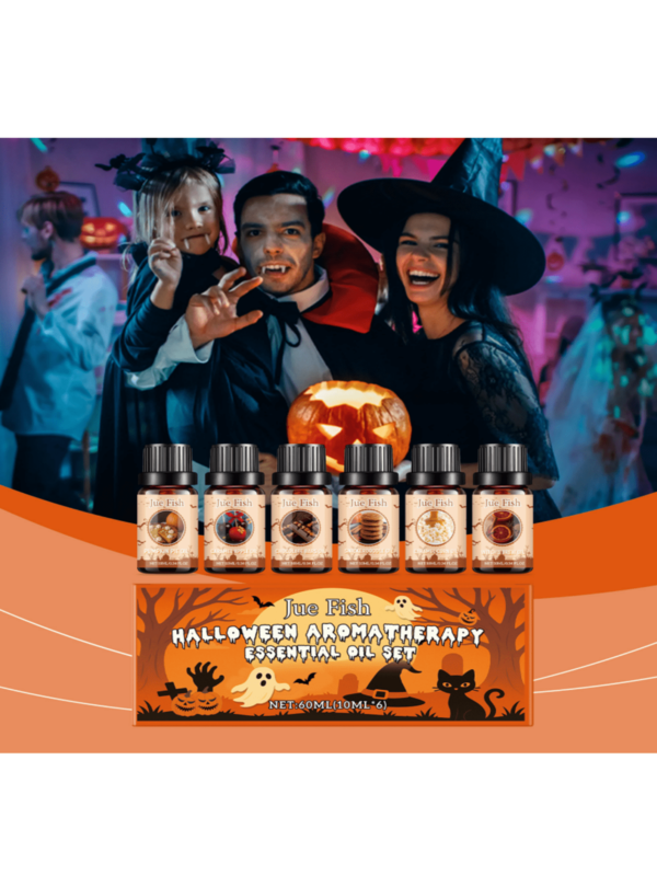 Jue-Fish Halloween Aromatherapy Essential Oil Set, Home Fragrance DIY Diffuser, Refreshing Scent Aroma Oil Gift Box