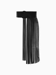 一件哥特风流苏长腰带裙，可调节PU皮裙摆装饰，适合夜店、海滩、音乐节等场合。