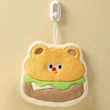 1件装卡通儿童挂式擦手巾，吸水浴室干手巾