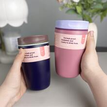 1pc 12oz Stainless Steel Vacuum Insulated Coffee Tumbler, Portable Travel Mug Suitable For Car, Office, Home, Camping, Modern Beverage Cup, Durable Household Container, Material, Outdoor Travel Companion - Multicolor - View 7