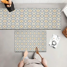 1pc Vintage Pattern Retro Printed Silica Gel Kitchen Rug, Carpet, Mat, Rectangle Carpet For Living Room, Bedroom, Hallway, Bathroom, Laundry Room - Polyester Carpet, Suitable For Indoor And Outdoor Home Decor