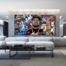1pc Unframed Hip Hop Rapper Canvas Wall Art, Pop Art Graffiti Painting Picture Wall Decor, Poster Print Artwork For Bedroom Living Room Home Decor