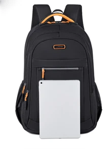 Minimalistischer einfarbiger Rucksack, multifunktionaler College-Stil, Campus-Rucksack, vielseitiger Nylon-Reiserucksack, große Kapazität, Buchstabenbeschriftung, einfache lässige Schultasche, neuer Schulrucksack für Oberschüler mit großer Kapazität, Rucksack für Mittelschüler, Business-Reise-Lässig-Rucksack, Schultasche, Schüler-Lernbedarf, Rucksack für Studenten zum Schulanfang, Schultaschen mit großer Kapazität, Reisetaschen