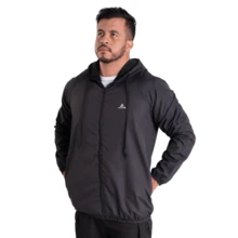 Men's Water-Repellent Windbreaker Jacket, Lined Hood, Made From Aspen Fabric, Lightweight And Durable - màu đen - Xem 7