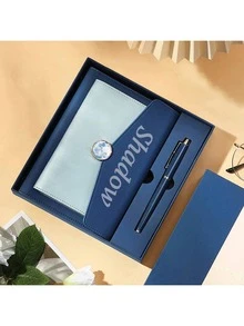 1 pieza Cuaderno personalizado, set de regalo premium, libreta de negocios para reuniones, oficina, eventos corporativos, cuaderno de regalo - Multicolor - Ver 4