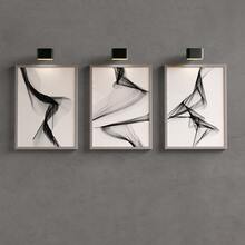 3Pcs/Set Optinal Frame Modern Minimalist Black And White Posters, Stylish And Elegant Decor, Aesthetic Room Decor, Waterproof Canvas Wall Art, Artwork Wall Painting For Gift, Nordic Wall Picture For Living Room, Bedroom, Office, Bathroom