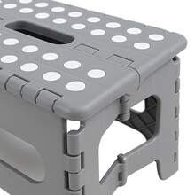 Taburete Plegable de Plástico con Diseño Antideslizante en Gris – Alturas Disponibles: 19 cm / 22 cm / 27 cm / 32 cm / 39 cm – Portátil y Compacto para Cocina, Baño o Niños - Gris - Ver 5