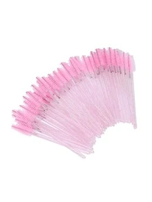 100pcs/Set Disposable Mascara Wands, Crystal S-Shaped Eyelash Extension Brushes, Spiral Eyelash & Eyebrow Brushes Makeup Brush Set (Black, Pink), Eyebrow Brush, Eyeshadow Brush, Makeup Brushes - Multicolor - View 8