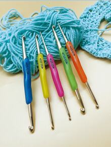 TPR Soft Rubber Double-Ended Crochet Hooks, Ergonomic 2-In-1 Handle Design, Non-Slip, Multiple Sizes, Suitable For Knitting Projects - Multicolor - View 2