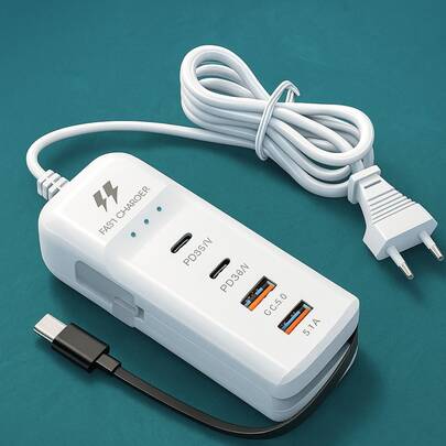 Regua Extensão Usb Tipo C Com Plugue Carregador Gamer Computador Celular Tomada