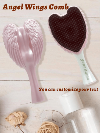Haarborstel voor thuisgebruik voor vrouwen, antistatische kam met luchtkussen voor hoofdhuidmassage, lang droog en nat haar, engelborstel voor dubbel gebruik, massageborstel met aangepaste tekstinhoud, cadeau voor vriendin, verjaardag, jubileum, vakantie, Kerstmis
