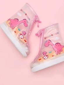 1双儿童白色防水鞋套，学生户外雨鞋套，耐磨鞋套，防水雨靴