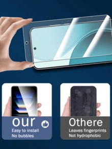 5 件超清晰钢化玻璃屏幕保护膜，兼容 Realme、OnePlus 多种型号，防刮、防指纹、表面光滑、易于安装屏幕保护必需品，适用于日常防护、办公室、家庭手机屏幕保护膜手机配件防水防震防摔防摔全覆盖 - 無色 - 查看 3