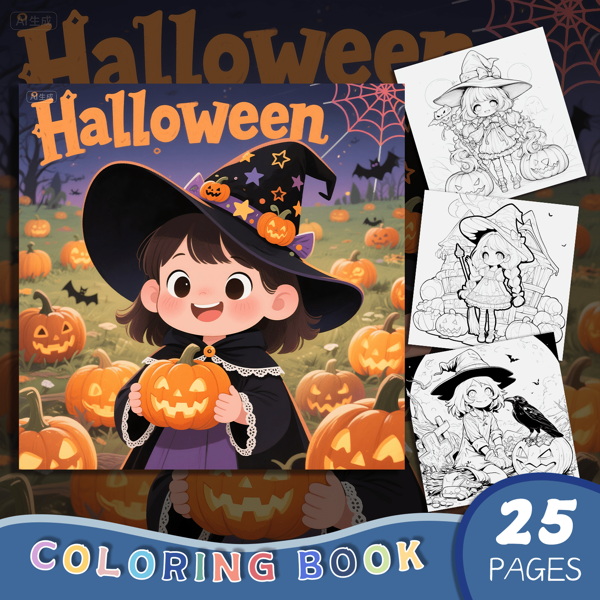 1 Cute Halloween Themed Coloring Book, Made Of High-Quality Paper And Beautifully Illustrated. It Is Perfect For Relaxing, Killing Time, And Concentrating. Whether It Is A Birthday, Holiday Or Party, It Is A Great Little Gift.