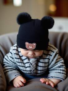 针织新生儿帽子儿童无檐小帽女童男童婴幼儿配饰儿童帽子弹力0-3岁幼儿女孩男孩帽子 - 彩色 - 查看 4