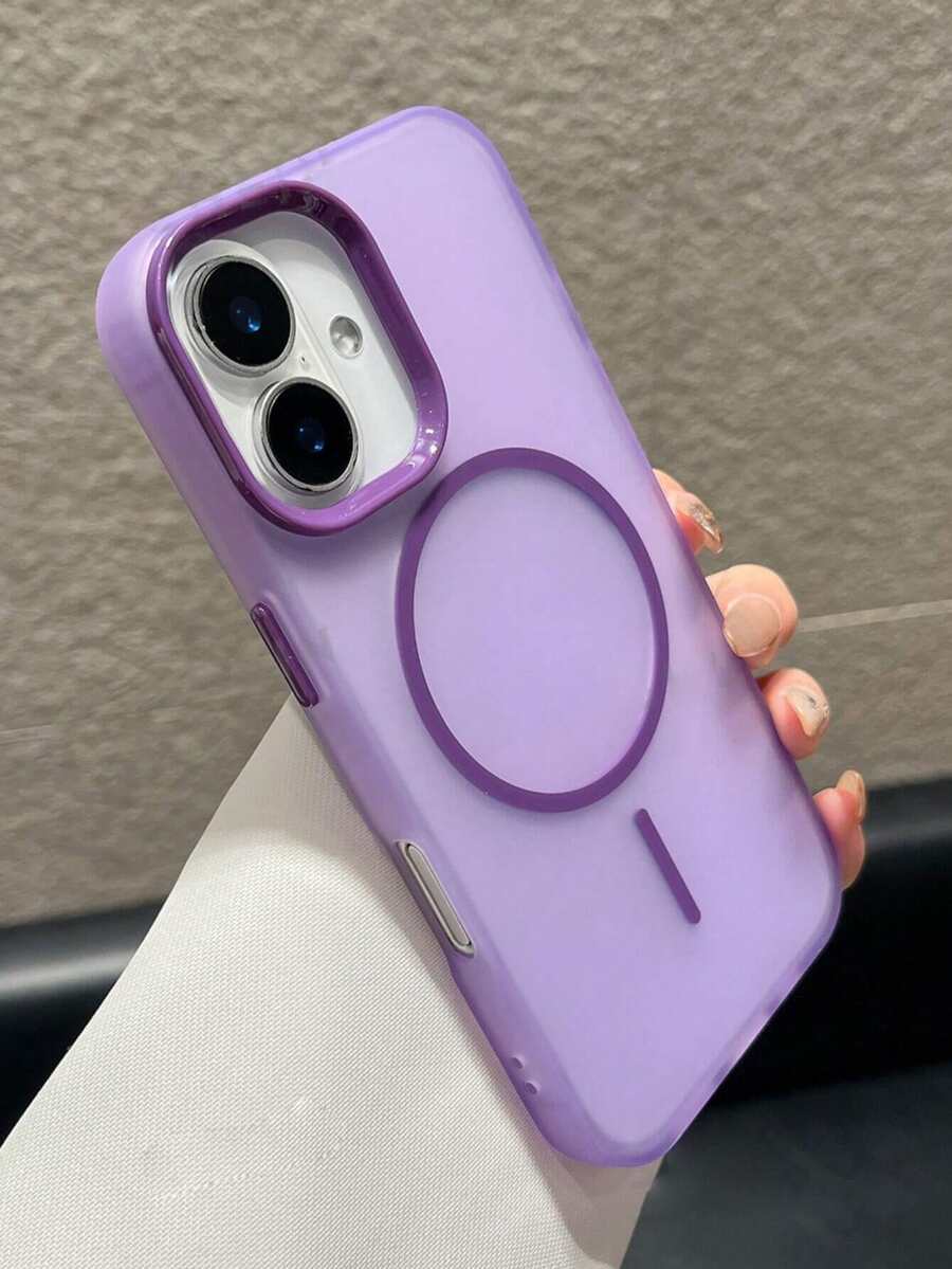 DECOPHONE Luxury Magnetic Style Basic Purple Semi-Transparent Wireless Charging Phone Case Compatible With IPhone 17 17 Pro 17 Air 17 Pro Max 16 15 14 13 12 11 Pro Max 16 Plus Provides Clear Protection And Shock-Absorbing Frame Design Spring Birthday Gift