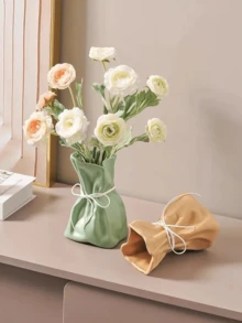 1pc ABS Flower Vase, Modern Solid Color Flower Vase For Aesthetic Room Decor,Boho Decor Wedding Dinner Table Party Office Centerpiece Table Decorations,Autumn Decorations, Autumn Gifts For Friends And Family Home Decor Glass Vase - Multicolor - View 7