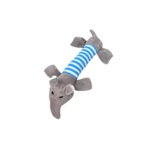 Plush Squeaky Dog Chew Toy - Durable, Soft, And Bite-Resistant Stuffed Animal In Pink & Gray/Blue Stripes - Ideal For All Aggressive Chewers, Small To Large Breeds, Dog Toys For Aggressive Chewers
