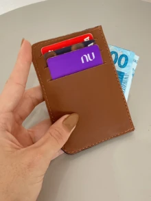 Small Slim Card Holder Wallet For CNH RG Documents And Money Unisex - 駝色 - 查看 2