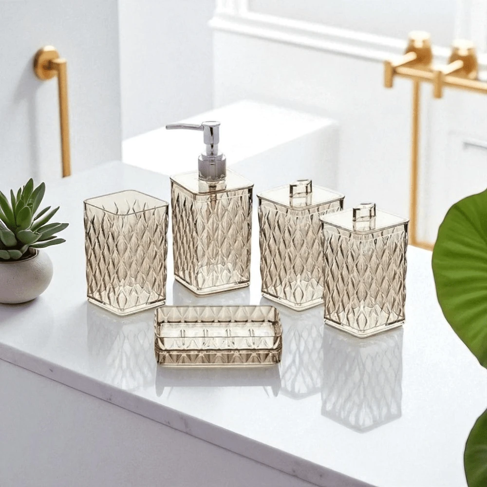 Glamour 5-Piece Bathroom Accessories Kit