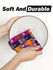 2 piezas/4 piezas/12 piezas Toallas de cocina con esqueleto del Día de los Muertos, Toallas de baño con esqueleto del Día de los Muertos, Toallas para fiesta al aire libre del Día de los Muertos, Decoración del hogar del Día de los Muertos, Decoración de cocina del Día de los Muertos, Estilo moderno, Secado rápido, Material de microfibra súper suave, Rectangular, 15.75IN*23.62IN/40*60CM Patrón de impresión digital, Adecuado para decoración de fiestas al aire libre, Regalos de cocina del Día de los Muertos