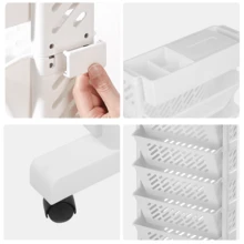 Lislark Mobile Bookshelf With Wheels Bookshelf Trolley Small, Book Storage Trolley Cart 5-Tier Rolling Bookcase, Movable Bookshelf Trolley Slim Bookcase For Living Room Bedroom Office Library, White - White-5 Tier - View 8