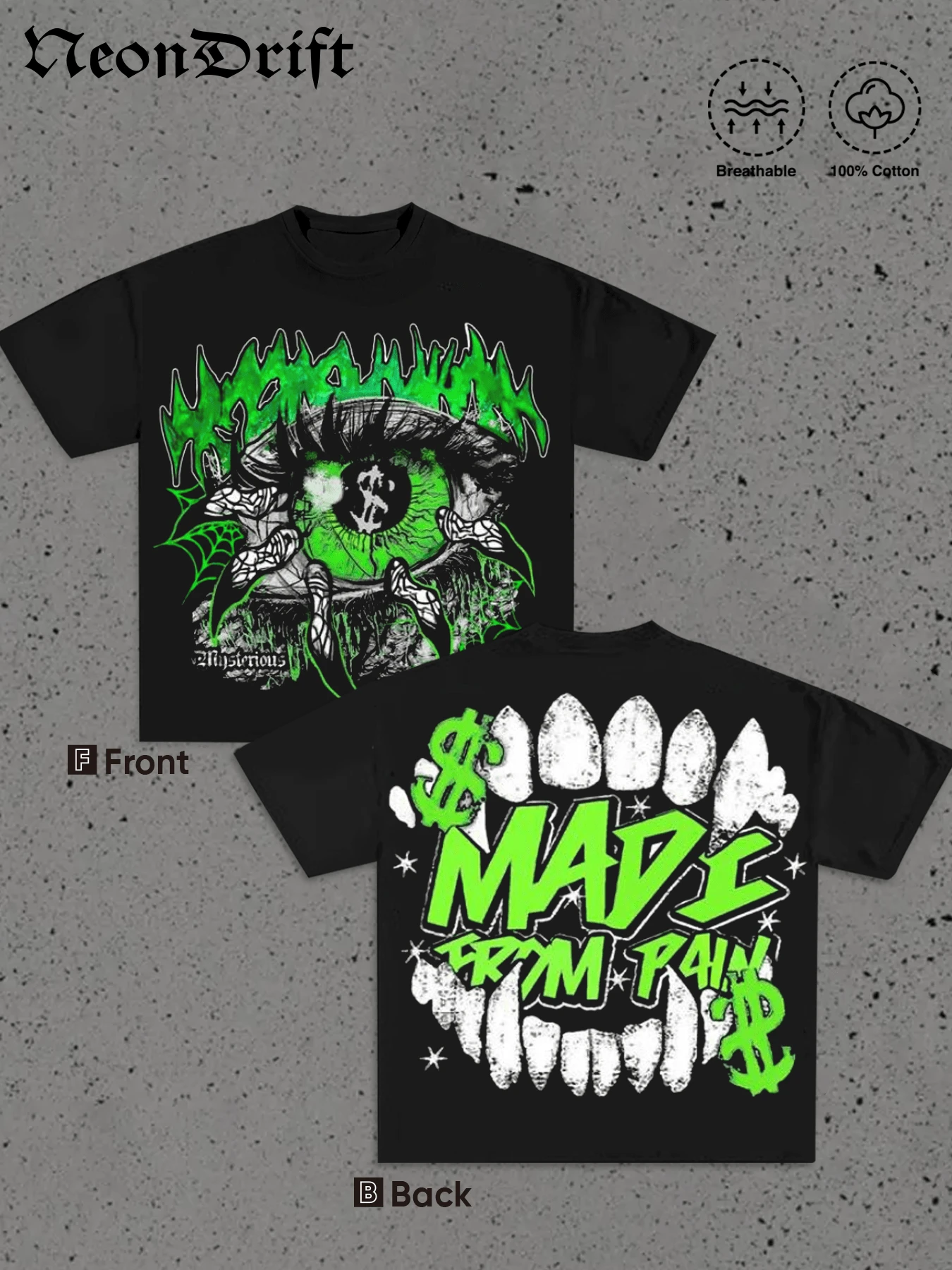 Y2K,Interesting And Fashionable Patterns Cotton Men's T-Shirt, Summer Vacation Festival Party, Surprise Gift For Friends And Family, Drop Shoulder Sleeves Round Neck,Fashionable And  Styles. - màu đen - Xem 1