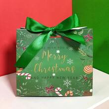 10 pièces/paquet Nouveaux sacs cadeaux de Noël joyeux avec fenêtre en PVC, style INS boîtes à biscuits et bonbons en feuille d'or - Multicolore - Voir 13