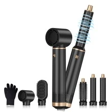 ATOPSKINS Hair Dryer Brush 5-In-1 Straightener,Hair Auto-Wrap Curlers, Professional 110,000 RPM Magic Multi Styler With Attachments,Fast Hot Drying Set For Curling Volumizing Straightening Air Styling - 美規A型插(110-127V) - 查看 17