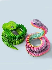 Estatua de pitón impresa en 3D de 30 cm con articulaciones flexibles - Artesanía y decoración, regalo perfecto para el hogar y la oficina [Color de ojos aleatorio]