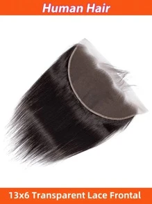 Fechamento frontal de renda 13X6 com cabelo de bebê, parte livre, cabelo humano liso, de orelha a orelha, linha fina natural, renda transparente, cor natural para mulheres, adequado para todas as estações