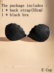 ideaCCSZ 1件/2件装蕾丝隐形文胸，白色粘性聚拢文胸，硅胶乳贴，前扣自粘设计，后背带，可重复使用，适合婚礼和无肩带晚礼服