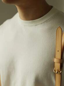 Men's Solid Color Crew Neck Short Sleeve Casual Knit Top - White - View 5