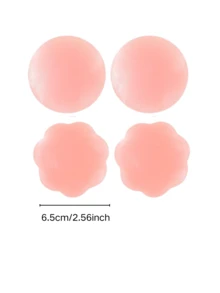 Transparent Breast Enhancement Tape And 4pcs/2pairs Silicone Nipple Patches Set, Fashion Medical Sports Body Shaping Breast Gathering Tape Invisible Breast Tape For Big Breasts And Women's Dresses Or Clothes - 彩色 - 查看 11